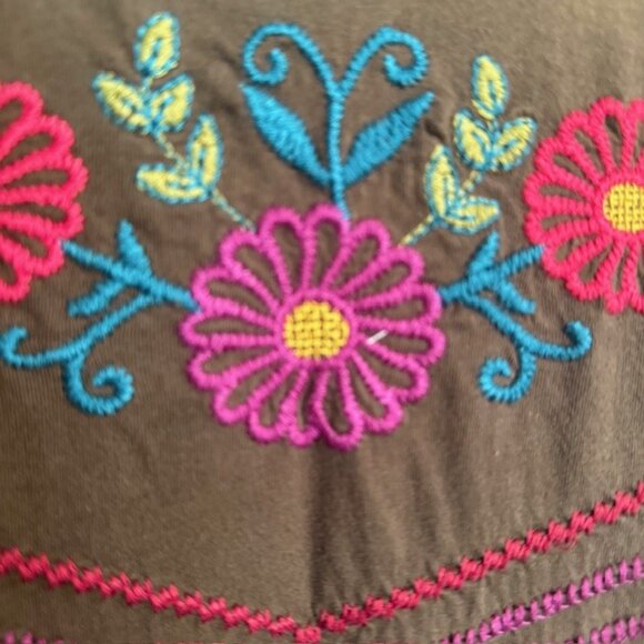 Johnny Was Los Angeles Brown Sleeveless Embroidered Boho Dress Size XL - Picture 5 of 10